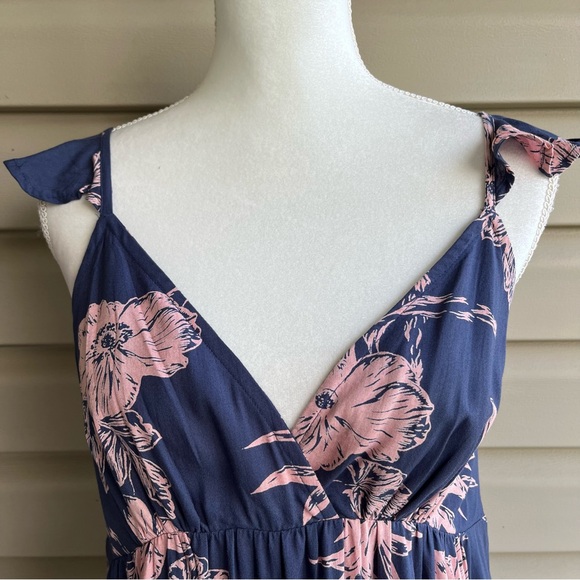 Roxy Navy and Pink Floral Mini Dress - Picture 3 of 8